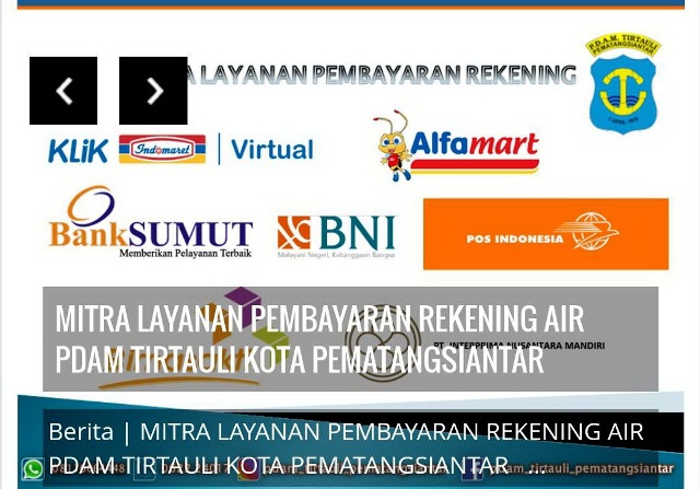 Layanan pembayaran rekening Perumda Tirtauli.